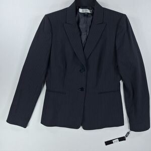 Tahari Navy Pinstripe Blazer